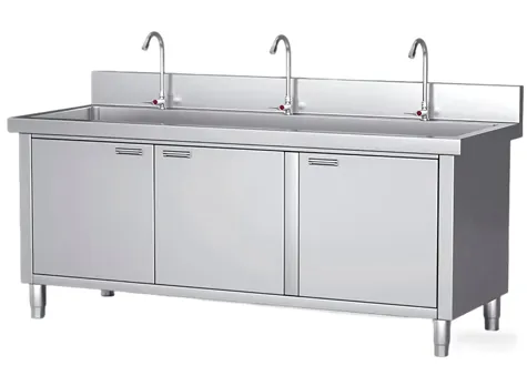 Double Bowl Commercial Sink with Drainboard